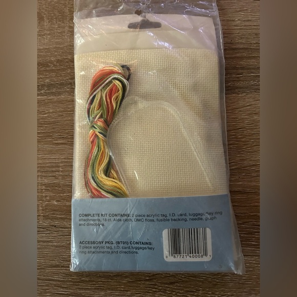 Set Of 2 Counted Cross Stitch Kits Bag Tag And Frame - Picture 8 of 13